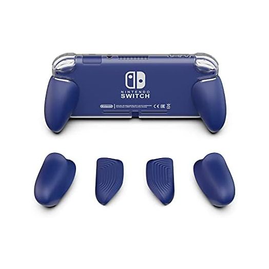 Skull & Co. GripCase Lite: A Comfortable Protective Case with Replaceable Grips [to fit All Hands Sizes] for Nintendo Switch Lite [No Carrying Case]- Blue