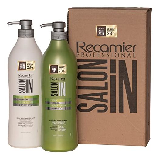 RECAMIER Keratin Shampoo Argan Oil Conditioner Damage Repair, Champu Keratina y Acondicionador 33.3 OZ