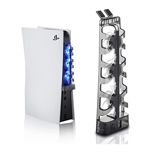 PS5 Cooling Fan with LED Light, PS5 Accessories Cooler Fan for Playstation 5 Digital & Disc Edition Console