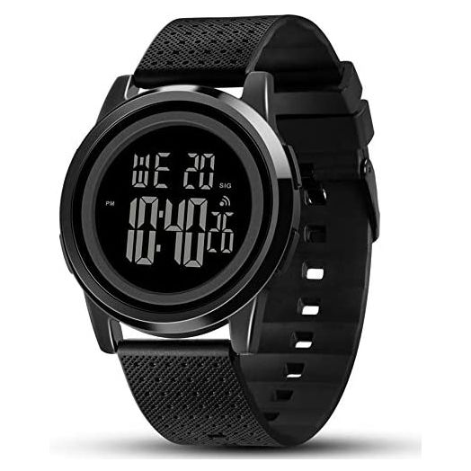 YUINK Mens Watch Ultra-Thin Digital Sports Watch Waterproof Stainless Steel Fashion Wrist Watch for Men Women