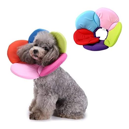 Cat Recovery Collar, Soft Elizabethan Protective Cone, Colorful Flower-Shape Adjustable Pet Recovery Cone Collar After Surgery for Small Dogs Cats Kittens Puppies to Prevent Licking Wounds
