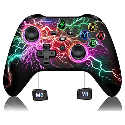 Wireless Switch Pro Controller for Nintendo Switch Controller/Switch Lite/Switch OLED, LED Light Multi-Platform Windows PC IOS Android Switch Gamepad Remote with Cool RGB/Programmable/Motion Control/Vibration/Turbo/Wakeup