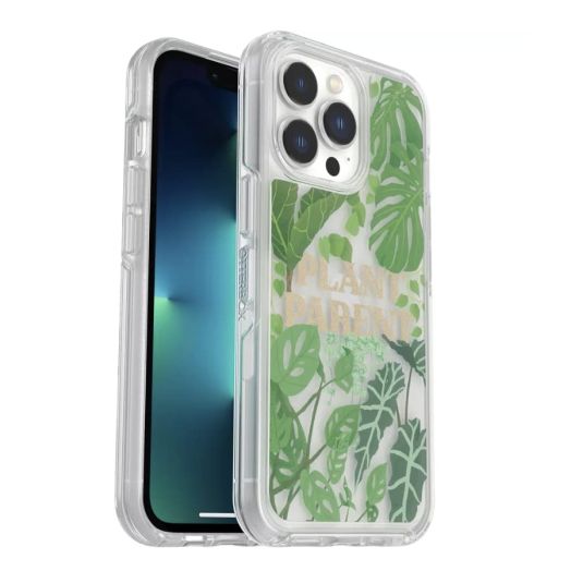 OtterBox Symmetry Series Clear Case for Apple iPhone 13 Pro - Polycarbonate, Wireless Charging Compatible, Non-Retail Packaging (Plant Parent)