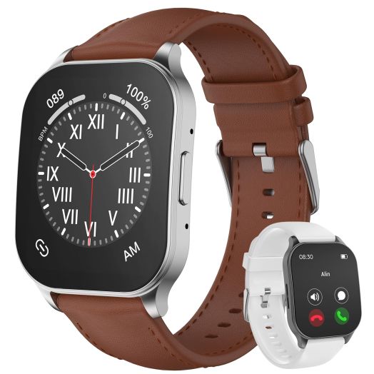 Smart Watch for Men Women, 1.96" AMOLED Display, Fitness Watch(Answer/Make Call) with Heart Rate Sleep SpO2 Monitor,IP68 Waterproof Activity Trackers and Smartwatches for iOS and Android