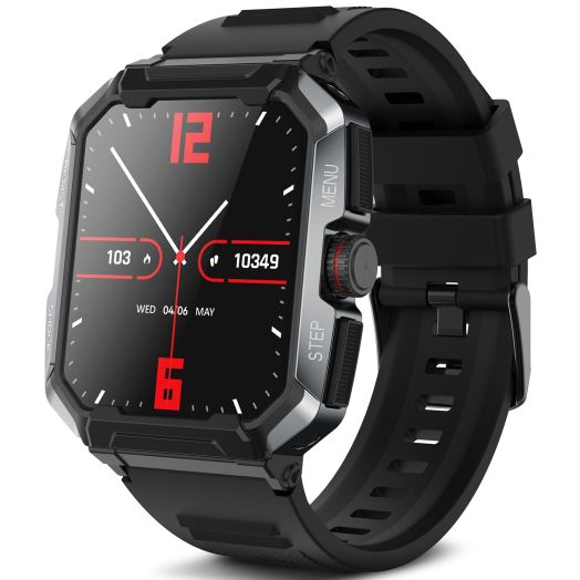 Smart Watch for Men(Answer/Make Call),1.85" 400mAh Military Smartwatch IP68 Waterproof Outdoor Fitness Watch with Heart Rate Blood Oxygen Sleep Monitor Compatible with iPhone and Android Phones