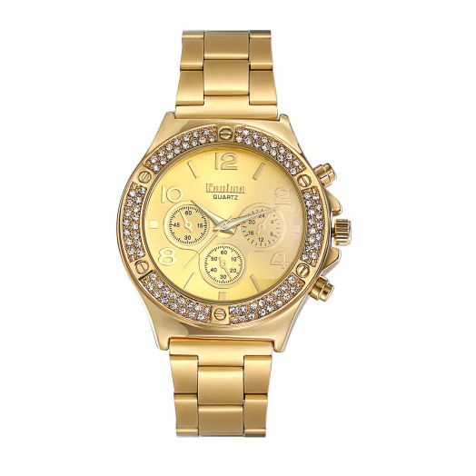 Men's Waterproof Wrist Watches: Japanese Quartz Movement Analog Watches for Men Women Rhinestones Watch with Stainless Steel Band