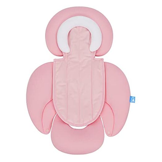 COOLBEBE New 2-in-1 Head & Body Supports for Baby Newborn Infants - Extra Soft Stroller Cushion Pads Car Seat Insert, Prefect for All Seasons, Pink