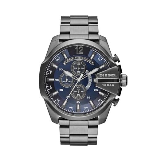Diesel Mega Chief Stainless Steel Men's Watch with Analog or Digital Movement
