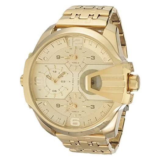Diesel DZ7447 Gold Tone Stainless Steel Gold Chronograph Dial Uber Chief Three Hand Men's Watch
