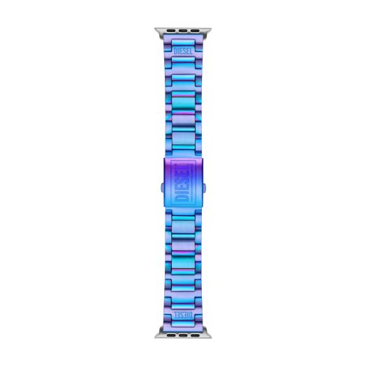 Diesel Men's Interchangeable Stainless Steel Band for Apple Watch 42/44/45/49mm, Color: Iridescent Blue (Model: DSS0007)