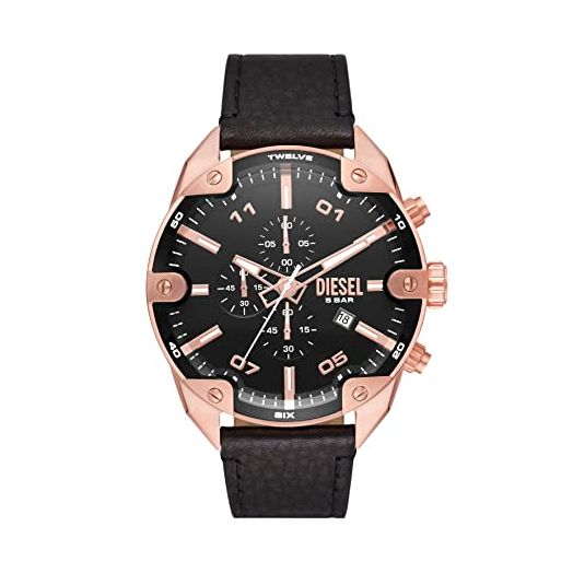 Diesel Spiked Men's Watch, Chronograph Watch with Stainless Steel Bracelet or Genuine Leather Band