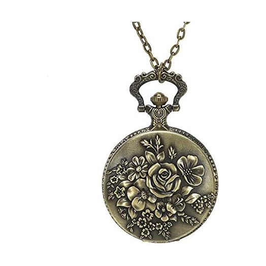 Flower Series Steampunk Quartz Pocket Watch Fob Retro Half Hunter Scale Pocket Watches for Women