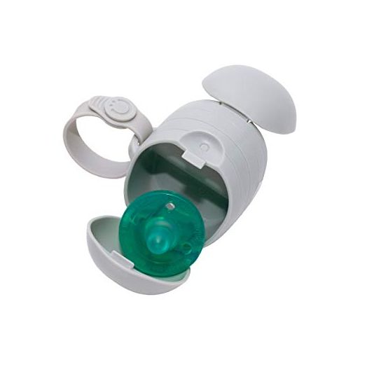 Ubbi On The Go Dual Pacifier Holder, Keeps Baby’s Binkies Clean and Accessible, Includes Silicone Strap, Gray