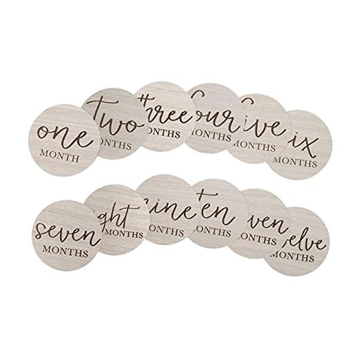 Little Pear Baby Milestone Discs, Baby Age Milestone Marker Keepsake & Photo Prop, Gray