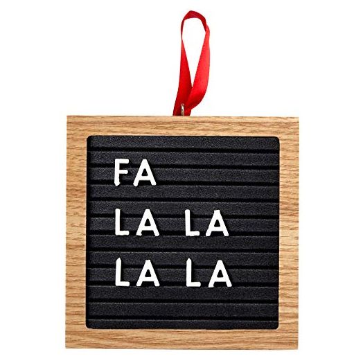 Pearhead Holiday Letterboard Ornament Set, Christmas Countdown or Baby Announcement Message Board, Mini Customizable Letterboard Ornament, 191 Letters