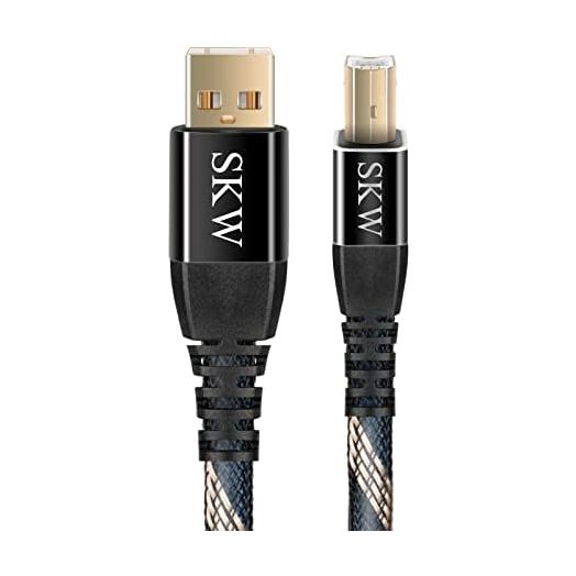 SKW Audiophiles USB Printer Cable USB A to USB B High Speed Cable 6.5ft / 2M