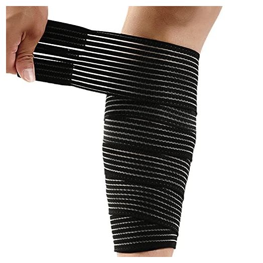 Elastic Calf Compression Bandage Sleeve Wrap for Calf Pain Relief Lower Leg Compression Support Shin Splint Guard Adjustable Plus Size Black Large