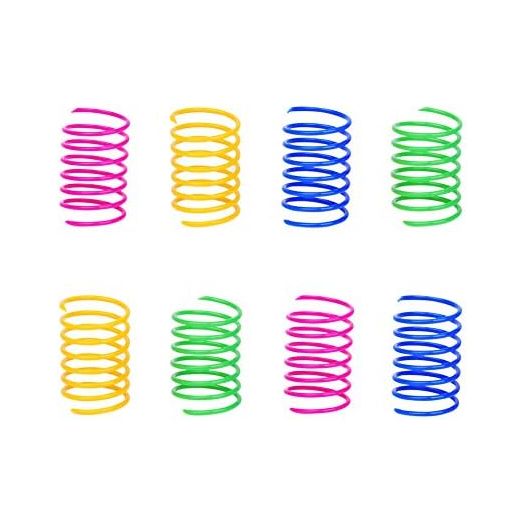 Cat Spring Toy (60 Pack), Cat Kittens Toys Plastic Coil Spiral Springs for Swatting, Biting, Hunting, and Active Healthy Play (Random Color)