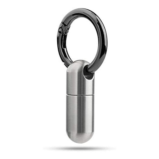 Micro Keychain Pill Holder.TISUR Titanium Pill Case Waterproof Pill Fob for Emergency Aspirin & Nitroglycerin for Travel Purse Pocket (Tiny)