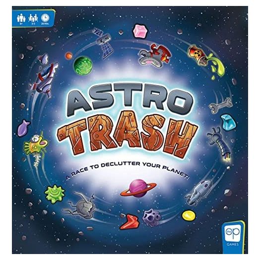 USAOPOLY Astro Trash Family Board Game, Fast Paced Family Dice Board Game