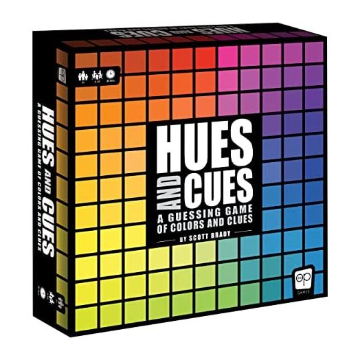 USAOPOLY HUES and CUES, Connect Clues and Colors Together, 480 Color Squares to Guess from, 3-10 Players, Ages 8