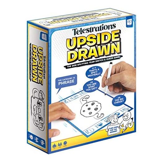 USAOPOLY Telestrations Upside Drawn, Family Board Game & Group Game, Partner Up & Draw Upside Down