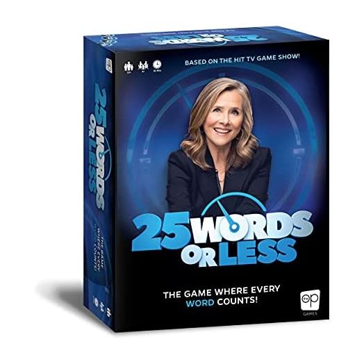 USAOPOLY 25 Words or Less, Fast-Paced Word Game, Friends & Family Board Game