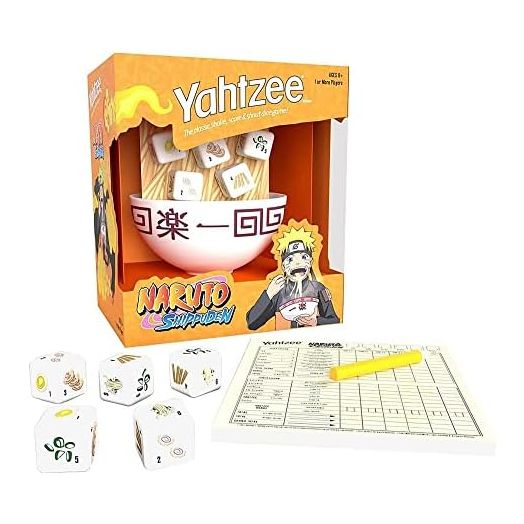 USAOPOLY YAHTZEE: Naruto Shippuden | Collectible Ramen Bowl Dice Cup | Classic Dice Game Based on Anime Show | Great for Family Night | Officially-Licensed Game & Merchandise