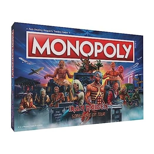 Monopoly Iron Maiden | Play as Bruce’s Lantern, Guitar Amp Stack, Nicko’s Drum Kit, and More | Officially Licensed Collectible Game Honoring British Classic Heavy Metal Icons