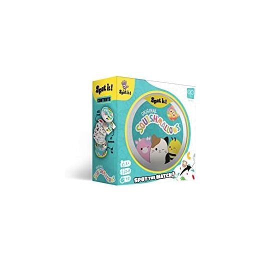 Spot It! Squishmallows | Fun Card Game for Kids and Adults | Featuring Mila The Elephant or Cailey The Pink Crab and More | Licensed Squishmallows Game