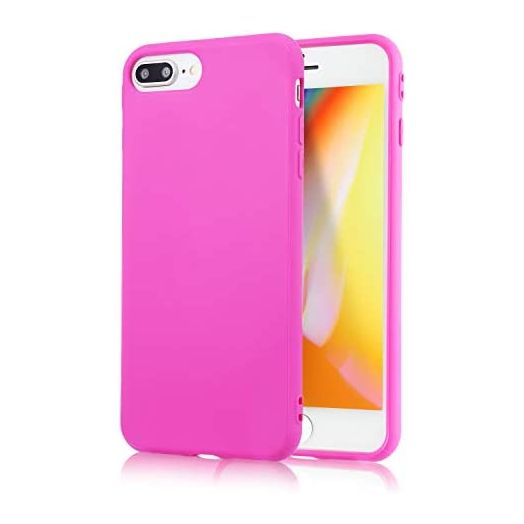 iPhone 7 Plus Hot Pink Case/iPhone 8 Plus Hot Pink Case, technext020 Shockproof Ultra Slim Fit Silicone TPU Soft Gel Rubber Shock Resistance Protective Back Bumper for iPhone 7 Plus/iPhone 8 Plus