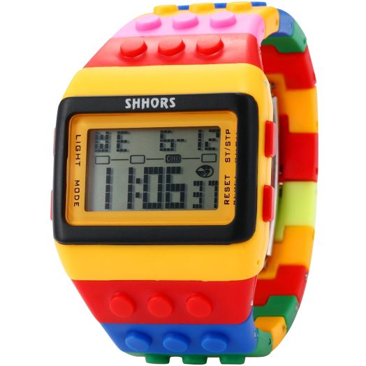 LED Rainbow Creative LCD Sports Silicone Strap Wrist Watch Men’s Women’s Children’s Large LED091, Strap