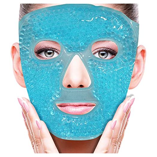 Cold Face Eye Mask Ice Pack Reduce Face Puff,Dark Circles,Gel Beads Hot Heat Cold Compress Pack,Face SPA for Woman Sleeping, Pressure, Headaches, Skin Care[Blue]