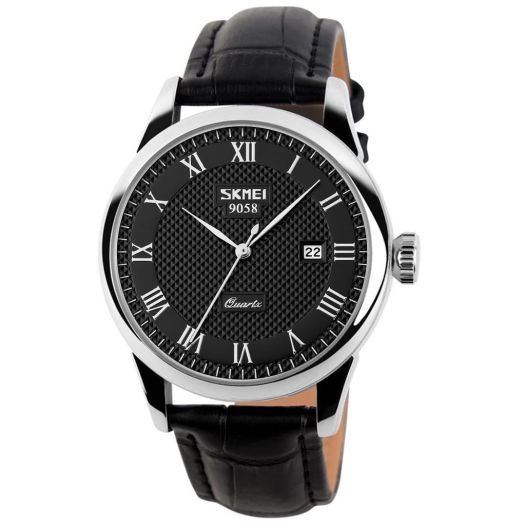 MASTOP Mens Quartz Watch Roman Numeral Business Casual Fashion Analog Wrist Watch Classic Calendar Date Window 30M Waterproof Comfortable Leather Watches