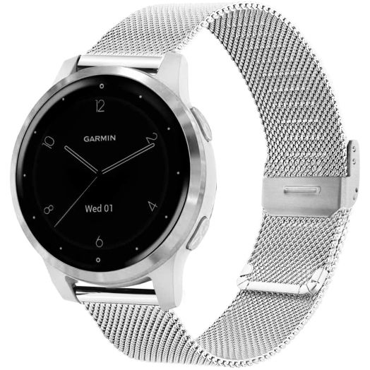 AMOTOFO Mesh Stainless Steel Bracelet Wrist Watch Band Strap Interlock Safety Clasp, Quick Release Mesh Watch Straps Silver 18 20 22 mm
