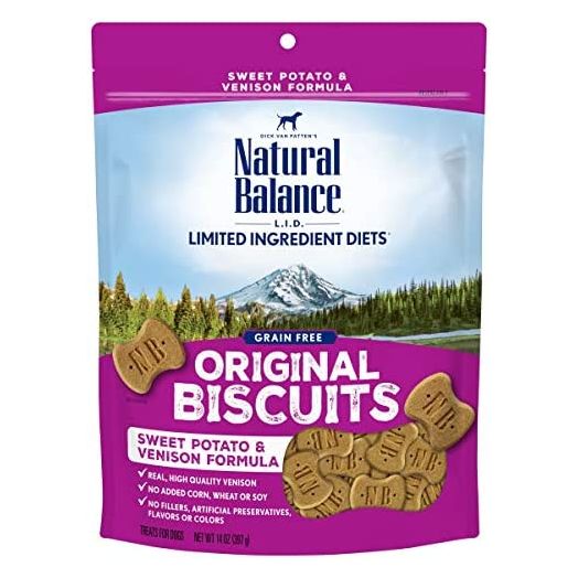 Natural Balance Limited Ingredient Diets Original Biscuits | Options Include Grain-Free and Healthy Grains Dog Treats | Protein Options Include, Duck, Bison, Chicken, Venison, Fish or Lamb