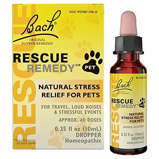 Bach RESCUE REMEDY PET Dropper 10mL, Natural Stress Relief, Calming for Dogs, Cats, and Other Pets, Homeopathic Flower Remedy, Thunder, Fireworks and Travel, Sedative-Free