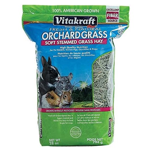 Vitakraft Orchard Grass, Premium Soft Stemmed Hay, 100% American Grown, 28 Ounce Resealable Bag