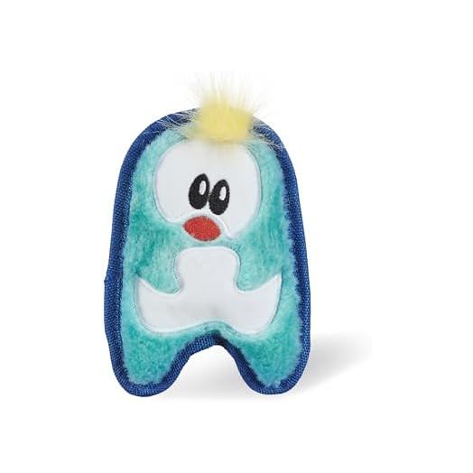 Outward Hound Durablez Tough Plush Squeaky Dog Toy, Penguin, Blue, XS