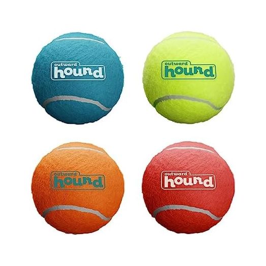 Outward Hound Squeaker Ballz Fetch Dog Toy, Medium - 4 Pack