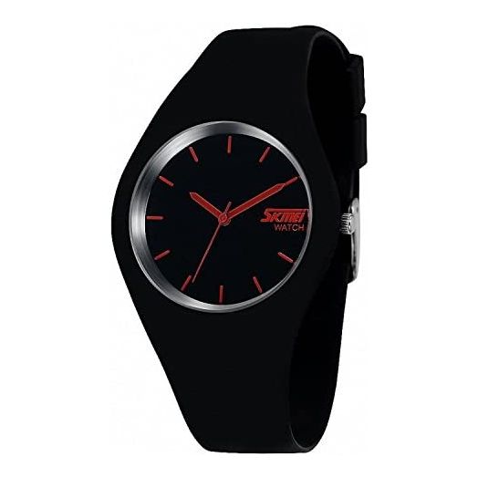 Fanmis Women's Black Silicone Jelly Gel Quartz Analog Sports Wrist Watch