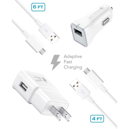 Ixir HTC Wildfire Charger Fast Micro USB 2.0 Cable Kit by Ixir - (Fast Wall Charger + Fast Car Charger + 2 Cable)