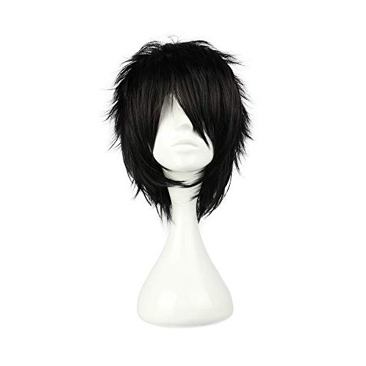 COSPLAZA Cosplay Wig Short Spiky Black Heat Resistant Synthetic Hair