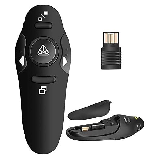 Presentation Clicker Wireless Presenter Remote Clicker for PowerPoint Presentation Remote, RF 2.4GHz USB Presentation Clicker PPT PowerPoint Clicker for Mac, Keynote, Computer, Laptop