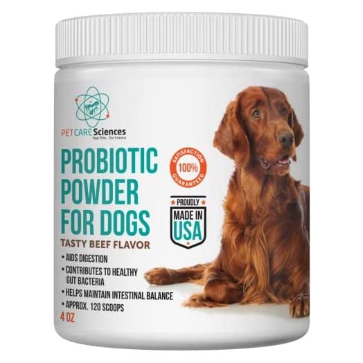 PET CARE Sciences Approx 120 Servings of Dog Probiotic Powder - Dog Probiotics and Digestive Enzymes - Enzyme Supplement for Dogs - Dog Digestive Support - Made in The USA