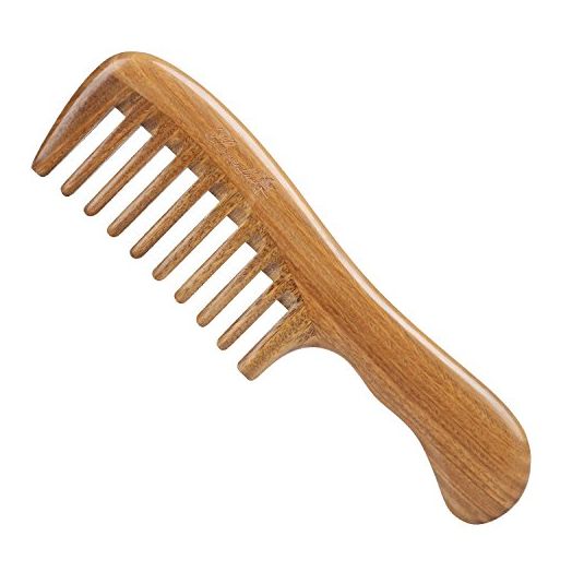 Breezelike Sandalwood Hair Comb, No Static Handmade Wide Tooth Comb, Natural Wooden Detangling Comb