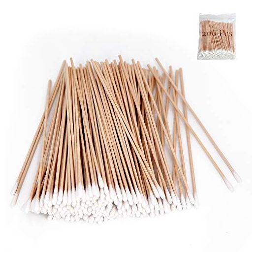 eyxformula Long Wooden Cotton Swabs, Makeup Gun Tool (200 PCS)