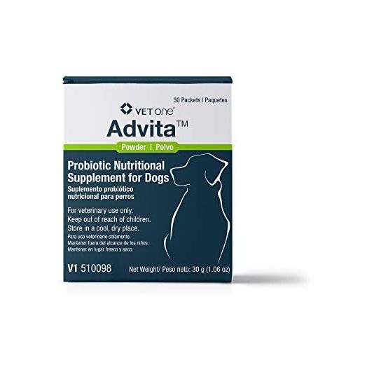 Vet One Advita™ Probiotic Powder for Dogs, a Daily Nutritional Supplement to Maintain Immune System, Appetite, & Digestion in 30, 1g Packets (3-Pack)