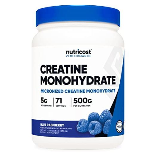 Nutricost Creatine Monohydrate Powder (Blue Raspberry, 1.1 Pound) (Pack of 1)