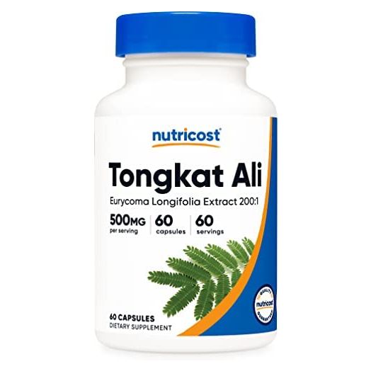 Nutricost Tongkat Ali 500mg, 60 Capsules, Vegetarian Caps, Non-GMO, Gluten Free, Potent Extract